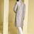 Silver embroidered cotton silk sherwani set