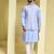 Blue embroidered cotton silk nehru jacket set