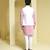 White printed cotton  nehru jacket set