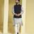 Black plain cotton silk nehru jacket set