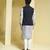Black plain cotton silk nehru jacket set