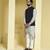 Black plain cotton silk nehru jacket set