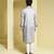 Silver printed cotton kurta pajama