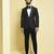Black embroidered silk tuxedo