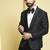 Black embroidered silk tuxedo