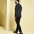 Black embroidered silk tuxedo