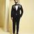 Black embroidered rayon tuxedo