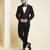 Black plain rayon tuxedo