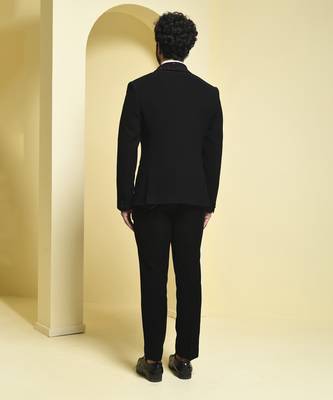 Black plain rayon tuxedo 4