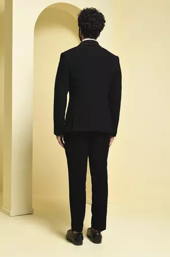 Black plain rayon tuxedo