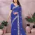 Blue embroidered georgette saree  