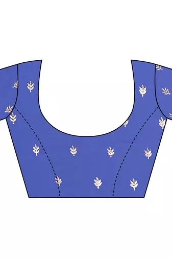 Blue embroidered georgette saree  