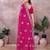 Pink embroidered georgette saree 