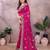 Pink embroidered georgette saree 
