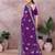 Purple embroidered georgette saree 