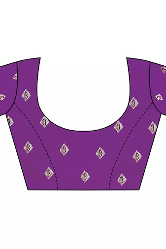Purple embroidered georgette saree  
