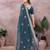 Teal embroidered georgette saree  
