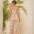 Floral print waist cut-out jumpsuit