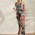 Multi-color printed waist cut-out jumpsuit