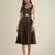 Women brown pinafore flared dress