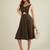 Women brown pinafore flared dress