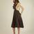Women brown pinafore flared dress