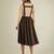 Women brown pinafore flared dress