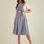 Women lavender pinafore flared dress