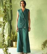 Green plain chanderi Co Ord Set