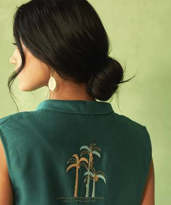 Green plain chanderi Co Ord Set 5