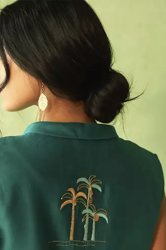Green plain chanderi Co Ord Set