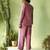 purple plain chanderi Top & Pant With Jacket