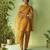 mustard plain chanderi kurta Set