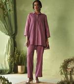 purple plain chanderi Co Ord Set