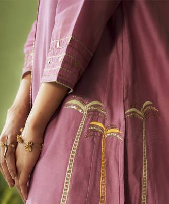 purple plain chanderi Co Ord Set 3