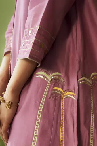 purple plain chanderi Co Ord Set
