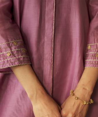 purple plain chanderi Co Ord Set 4