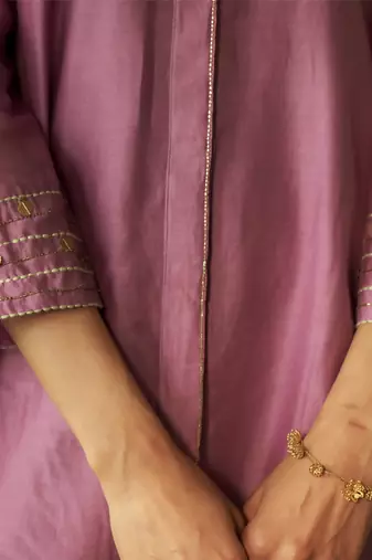 purple plain chanderi Co Ord Set