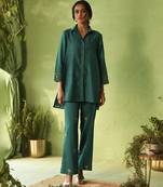 Green plain chanderi Co Ord Set