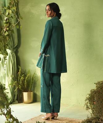 Green plain chanderi Co Ord Set 2