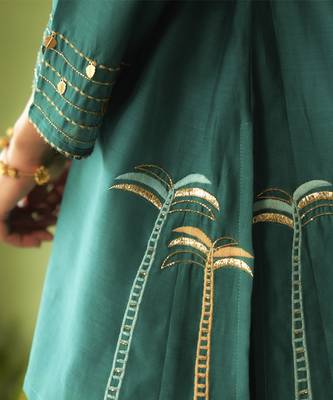 Green plain chanderi Co Ord Set 3
