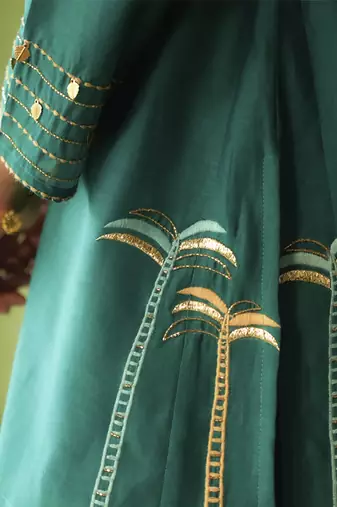 Green plain chanderi Co Ord Set