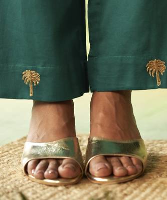 Green plain chanderi Co Ord Set 4