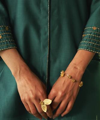 Green plain chanderi Co Ord Set 5