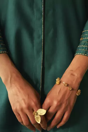 Green plain chanderi Co Ord Set