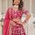 Pink Embroidered Dola Silk Jacquard indian wedding lehenga choli