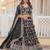 Black sequin and zari embroidered Dola Silk Jacquard lehenga choli