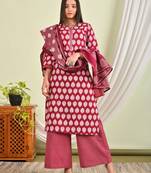 cotton kurti with pant and matching dupatta sets