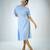 Ligth blue moss plain satin twill satin knot dress western