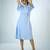 Ligth blue moss plain satin twill satin knot dress western